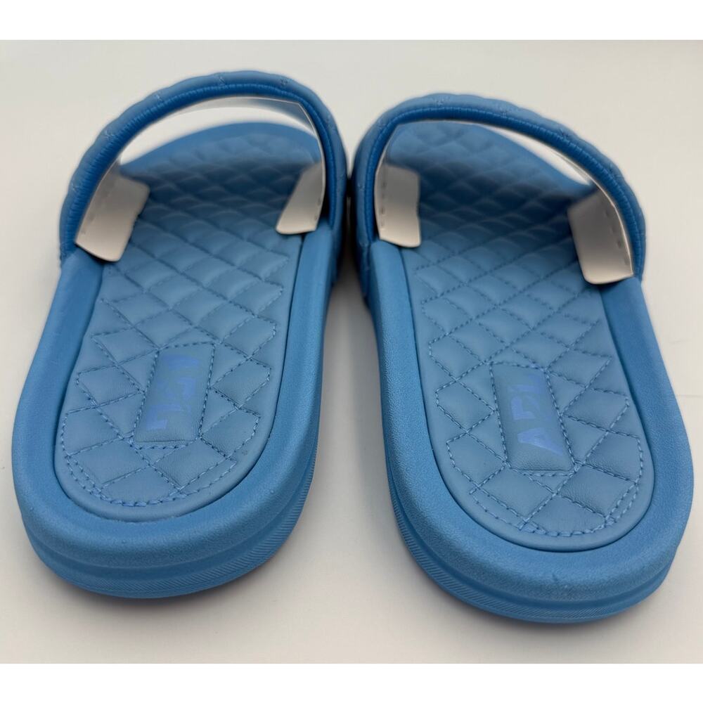 APL Quilted Nappa Leather Lusso Slides Coastal Blue Size 9 - Picture 3 of 5